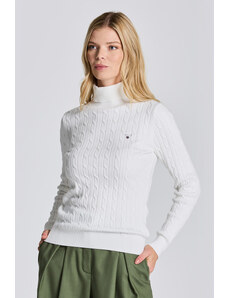 ROLÁK GANT STRETCH COTTON CABLE TURTLE NECK bílá M