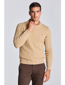 SVETR GANT COTTON CABLE C-NECK hnědá XXL