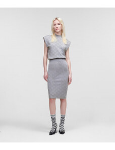 SUKNĚ KARL LAGERFELD MONOGRAM JACQUARD KNIT SKIRT