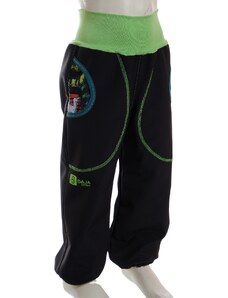 BajaDesign Zimní softshellové kalhoty pro kluky, černé + dino