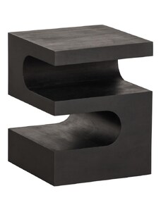 Hoorns Černý mangový odkládací stolek Tamboo 40 x 40 cm