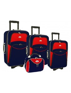 Rogal Červeno-modrá sada 4 cestovních kufrů "Standard" - vel. S, M, L, XL
