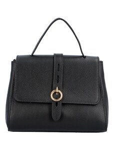 Delami Vera Pelle Luxusní dámská kožená kufříková kabelka do ruky Ella, černá