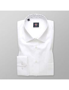 Willsoor Pánská košile klasická bílá s květinovým vzorem pod límečkem 14105