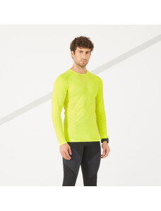 KIPRUN Pánské běžecké tričko s dlouhým rukávem Kiprun Skincare žluté