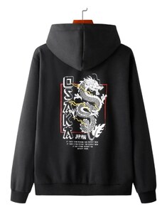 Know Unisex Hoodie Black Oversized Sweatshirt Printed Osaka