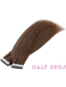 Vlasové PU pásky HALF poloviční tape in na prodlužování vlasů 50cm 08 - světle hnědá