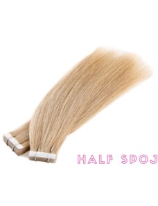 Vlasové PU pásky HALF poloviční tape in na prodlužování vlasů 30cm 18 - nejsvětlejší hnědá