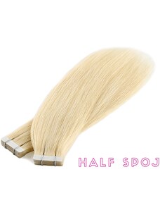 Vlasové PU pásky HALF poloviční tape in na prodlužování vlasů 50cm 613 - nejsvětlejší blond