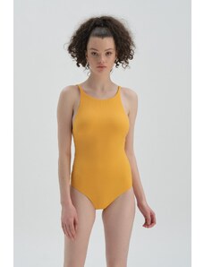 Dagi Žluté plavky s výstřihem kolem krku