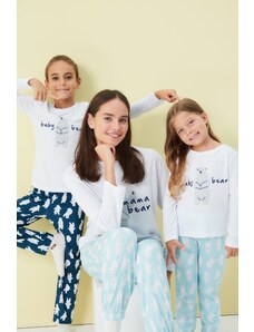 Trendyol Multicolored Women's Patterned Family Combination Knitted Pajamas Set