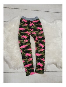 Dívčí zateplené legíny Army pink-green, TR04-98/104 98/104