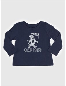 Tmavě modré dětské tričko GAP organic 1969
