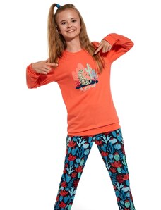 Dívčí dlouhé pyžamo Cornette 594/161 Be yourself coral