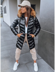 Golddigga Belted Bubble Jacket Ladies Black GLAMI.cz