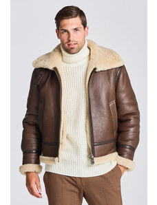 BUNDA GANT D2. SHEARLING JACKET hnědá S