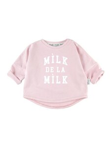 Nelove Růžová mikina I LOVE MILK s nápisem milk de la milk