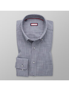 Willsoor Pánská slim fit košile šedé barvy s jemným geometrickým vzorem 13789