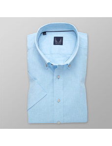Willsoor Pánská slim fit košile světle modré barvy s přídavkem lnu 13880