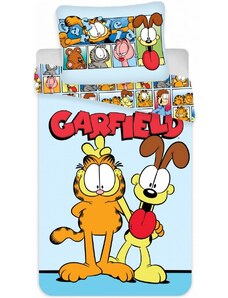 BrandMac Ložní povlečení do dětské postýlky kocour Garfield - 100% bavlna - 40 x 60 + 100 x 135 cm