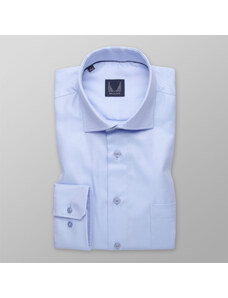 Willsoor Pánská košile slim fit světle modrá s jemnými proužky 13050