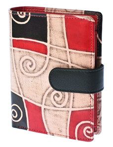 Dámská kožená peněženka Nivasaža N75-SNT-MGR barevná-červená