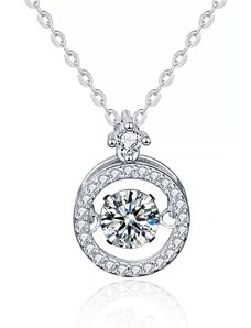 Royal Fashion stříbrný náhrdelník HA-XMZ011-SILVER-MOISSANITE-ZIRCON