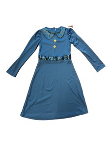 Jednoduché modré šaty, vel. 128