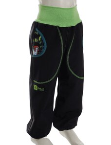 BajaDesign Jarní softshellové kalhoty pro kluky, černé + dino