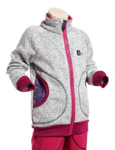 BajaDesign svetrová mikina pro holky, šedá + fialové mandaly