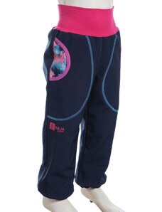 BajaDesign Zimní softshellové kalhoty holky, tm. modré + lilie