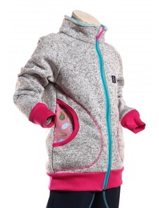 BajaDesign svetrová mikina pro holky, šedá + lilie