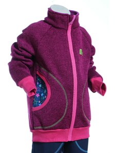 BajaDesign svetrová mikina pro holky, fialová + hvězdičky