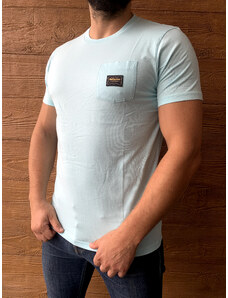 Hollister světle modré tričko s logem na kapsičce