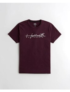 Hollister vínově červené tričko s logem