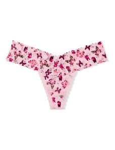 Victoria's Secret & PINK Victoria's Secret růžová krajková tanga s motýlky
