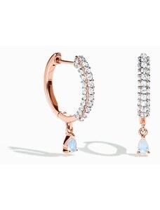 Royal Exklusive Royal Fashion náušnice 14k zlato Vermeil GU-DR23087E-ROSEGOLD-MOONSTONE-TOPAZ