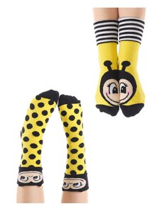 Denokids Ari Girls' Yellow Black Socks 2-Pack