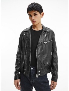Calvin Klein Jeans | Biker kožená bunda | Černá