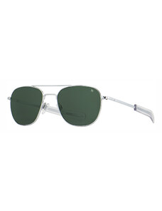AMERICAN OPTICAL sluneční brýle Original Pilot OP227 stříbrné se zelenými skly polarizovaná