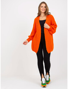 Fashionhunters Oranžový chlupatý oversized cardigan OH BELLA