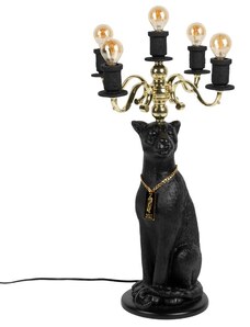Černá stolní lampa Bold Monkey Proudly Crowned Panther 62 cm