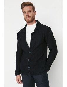 Trendyol Navy Blue Men's Slim Fit Buttoned Knitwear Cardigan