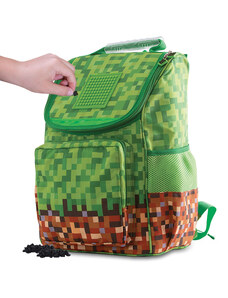 PIXIE CREW chlapecký Minecraft batoh zelená kostka s malým panelem