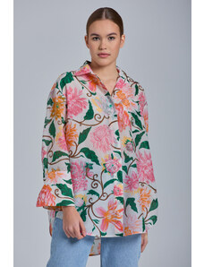 KOŠILE GANT D2. OS DAHLIA PRINT COT SILK SHIRT bílá 38