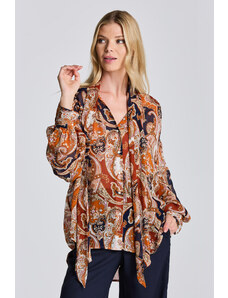 KOŠILE GANT D2. PAISLEY BOW BLOUSE oranžová 34