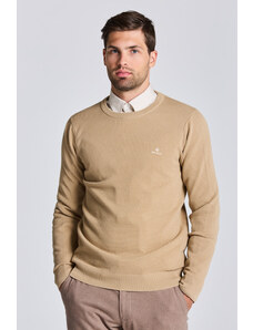 SVETR GANT COTTON PIQUE C-NECK hnědá L