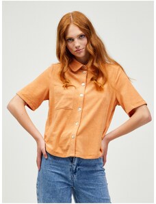 Oranžová košile s krátkým rukávem Pieces Teri - Dámské