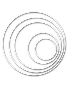 Bavlněné šňůry Kovový kruh bílý - průměr 150 mm
