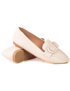 Elegant women's loafers Shelvt beige